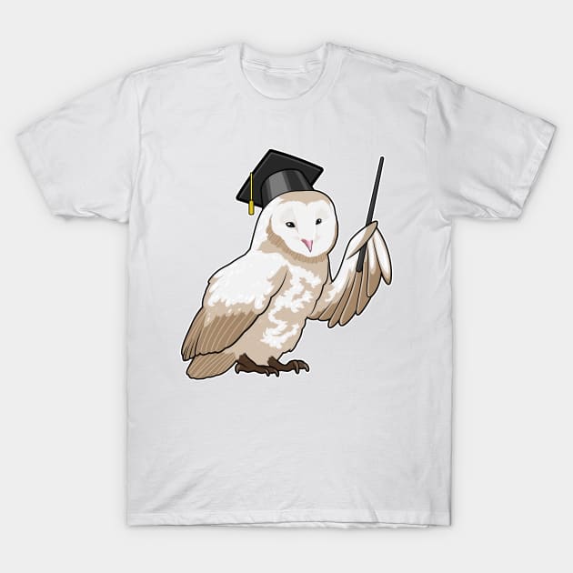 Owl as Teacher with Pointer T-Shirt by Markus Schnabel